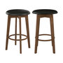 Voir la diapositive 1 : Rendez vous déco Lot de 2 tabourets pour îlot central 66 cm en cuir synthétique noir-Vahina