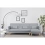Voir la diapositive 2 : CONCEPT USINE Canapé d'angle réversible et convertible 4 places en tissu gris GRACE