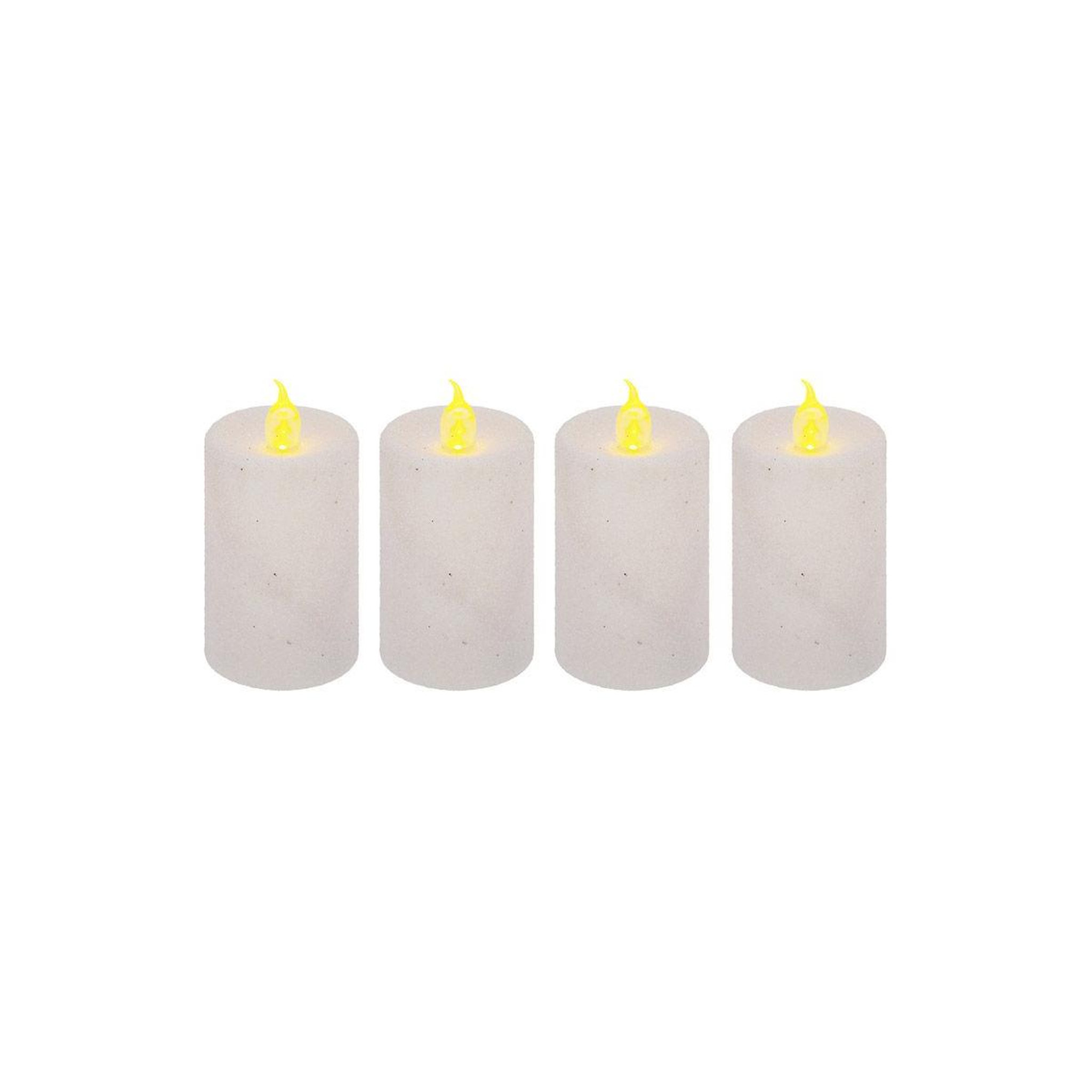 FEERIC LIGHT & CHRISTMAS Lot de 4 bougies votives  colorama  7cm blanc