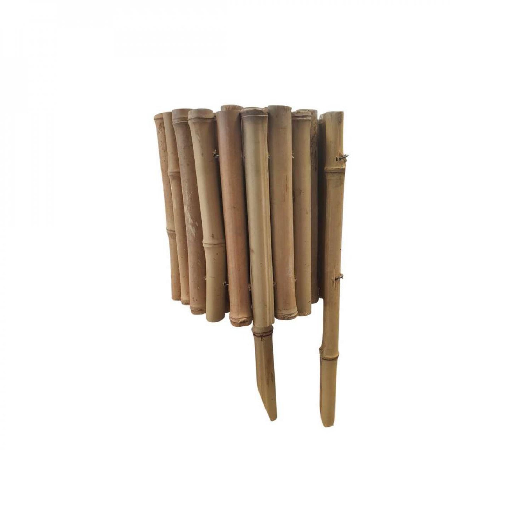 LINXOR Bordure à planter, clôture de jardin flexible en bambou - 100 x 20 cm - Bois clair