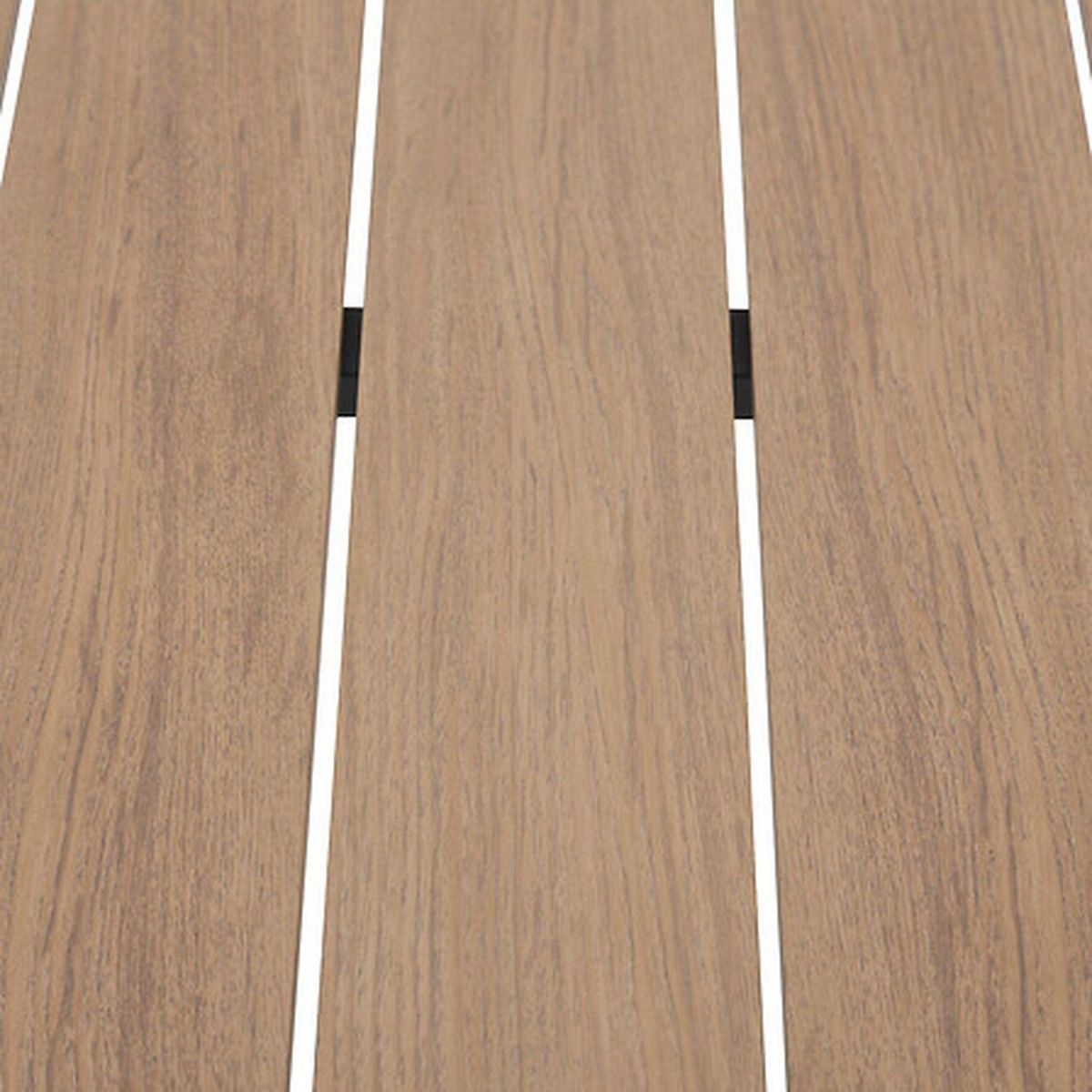 HESPERIDE Table de jardin fixe en aluminium effet bois 6 places EVASION