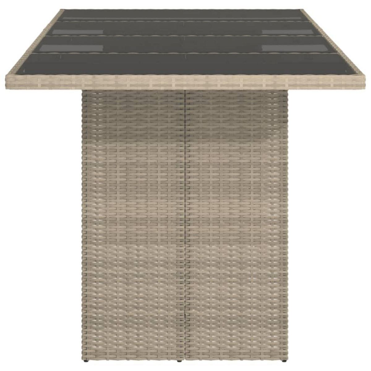 VIDAXL Table de jardin dessus en verre gris clair 190x80x74 cm
