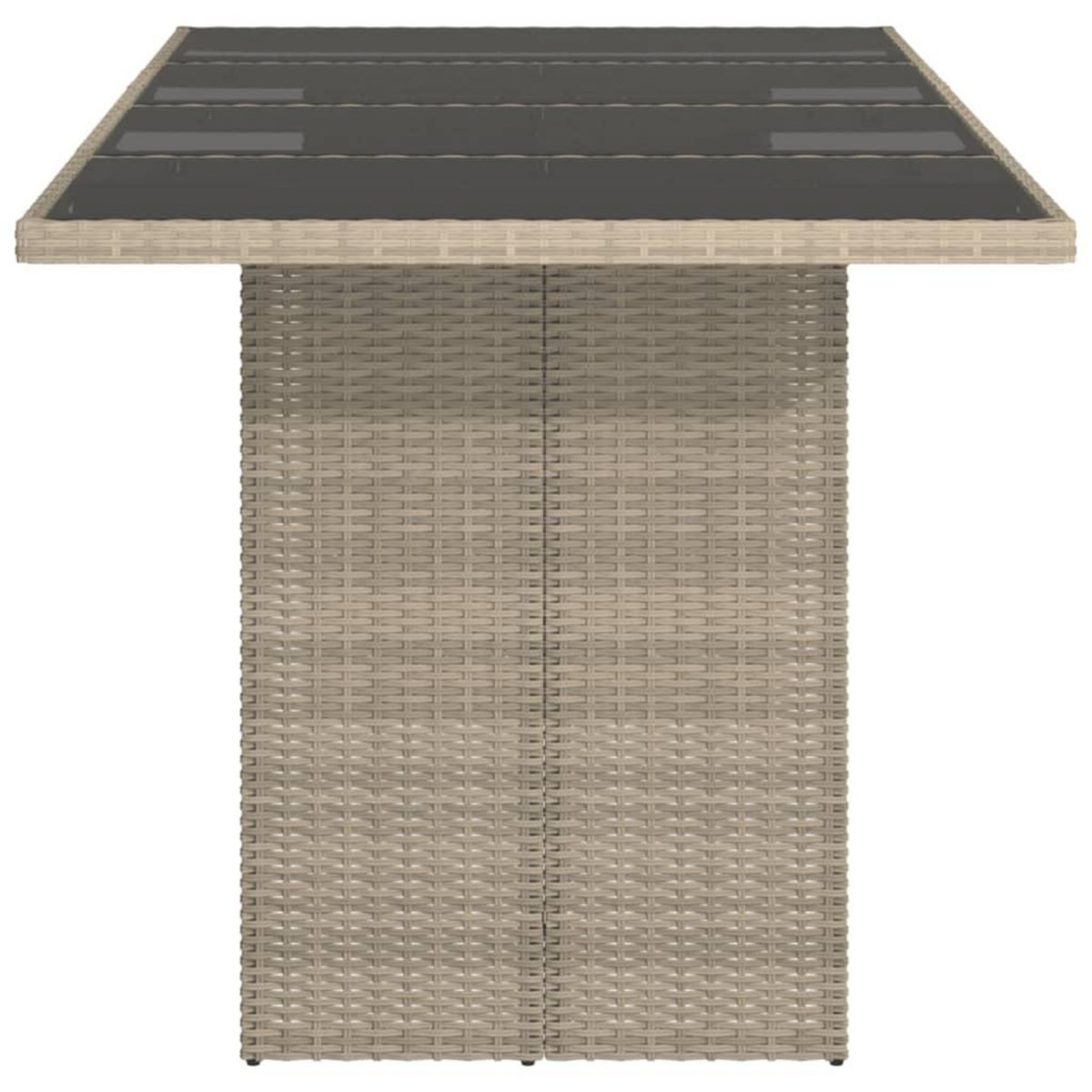 VIDAXL Table de jardin dessus en verre gris clair 190x80x74 cm