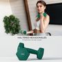 Voir la diapositive 5 : HOMCOM Support noir pour 6 haltères vinyles - 6 haltères incluses total 24 Kg - noir gris vert