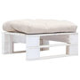 Voir la diapositive 1 : VIDAXL Repose-pied palette de jardin avec coussin sable Blanc Bois