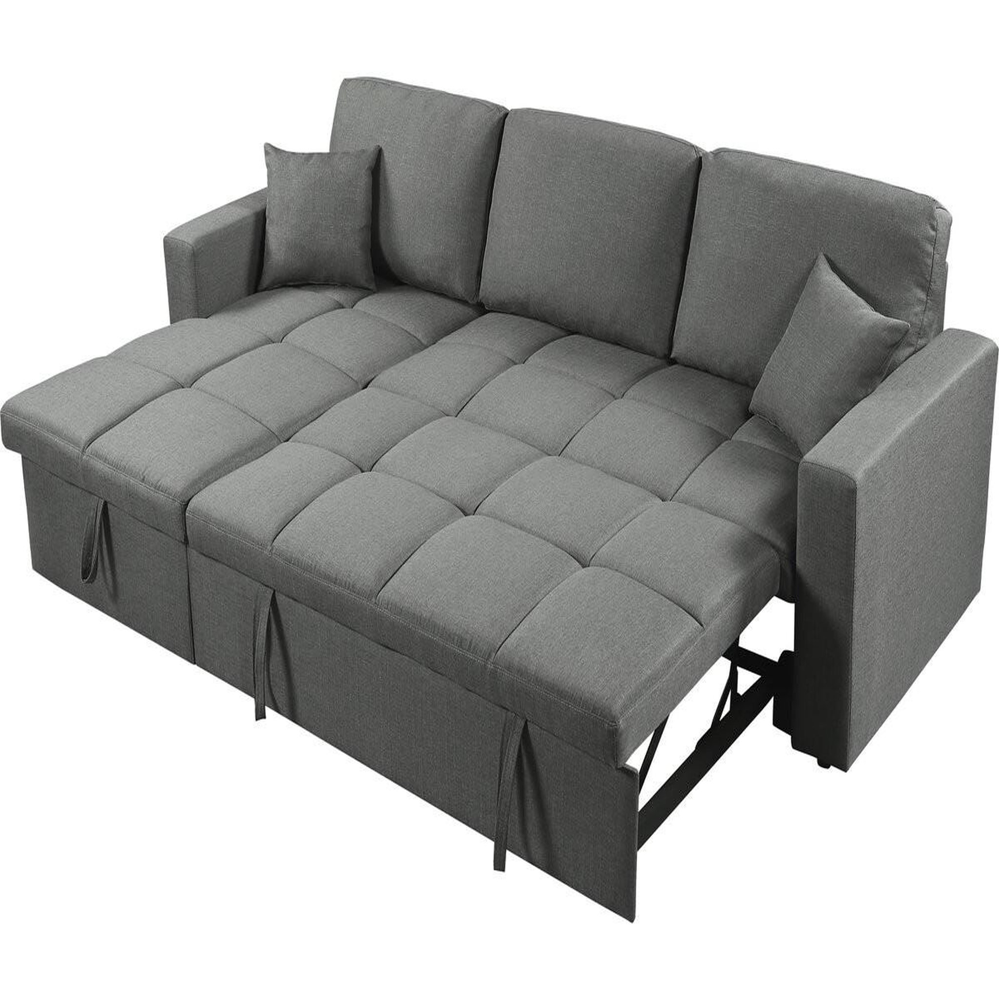 Voir la diapositive 3 : Habitat et Jardin Canapé d'angle convertible/réversible style bubble  alain  - 3 places - gris