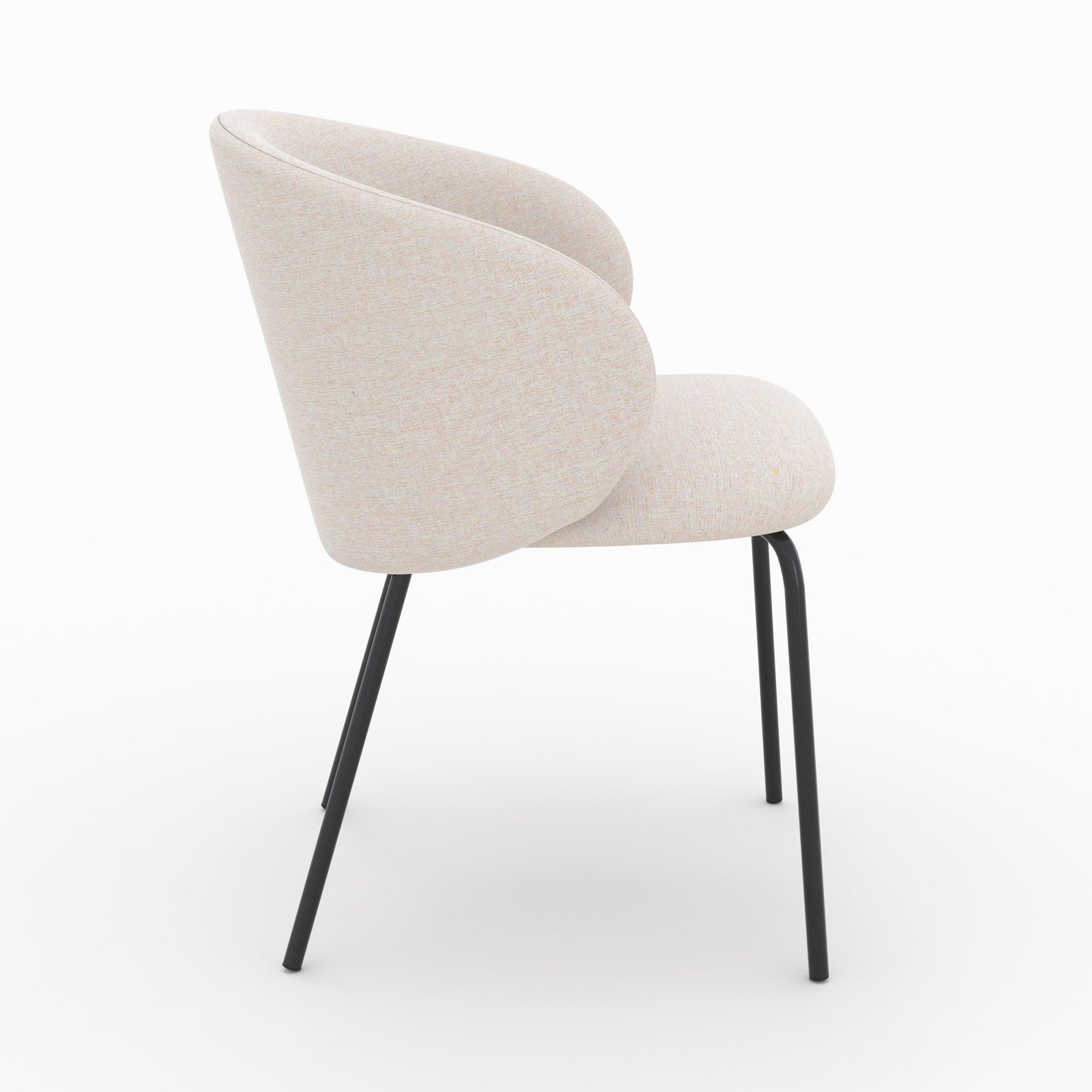 Voir la diapositive 6 : MAISON PAVANE Lot de 2 chaises en tissu beige et pieds en métal noir-victoria