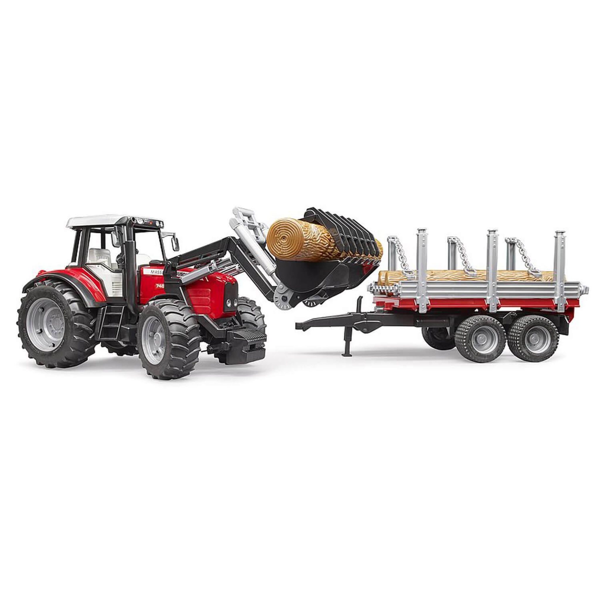 Voir la diapositive 6 : Bruder Tracteur Bruder Massey Ferguson 7480 rouge, noir et argent