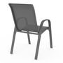 Voir la diapositive 5 : ID MARKET Lot de 6 chaises de jardin LYMA métal et textilène empilables gris, noir et bleu