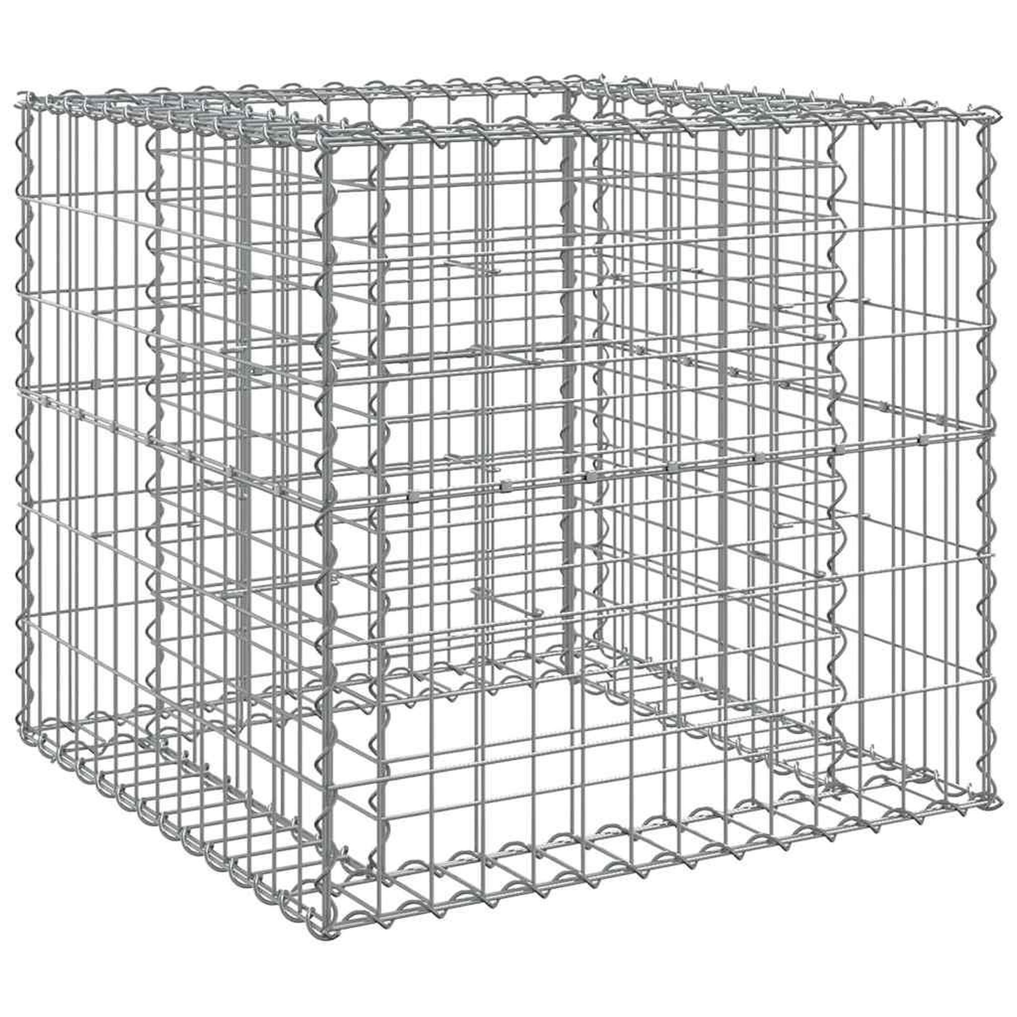 Voir la diapositive 2 : VIDAXL Panier de gabions argente 70x70x65 cm fer galvanise