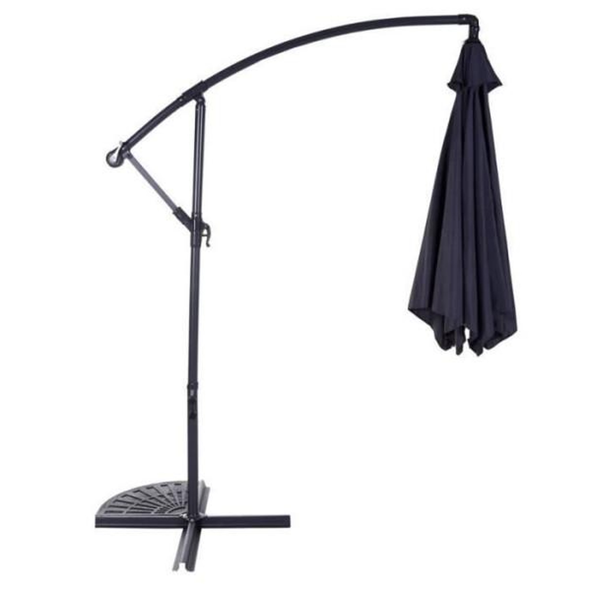 Voir la diapositive 3 : MARKET24 Parasol déporté diametre 3m - structure en aluminium avec toile polyester 180g- Gris - Tohota