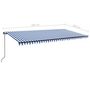Voir la diapositive 6 : VIDAXL Auvent manuel retractable avec LED 600x300 cm Bleu et blanc