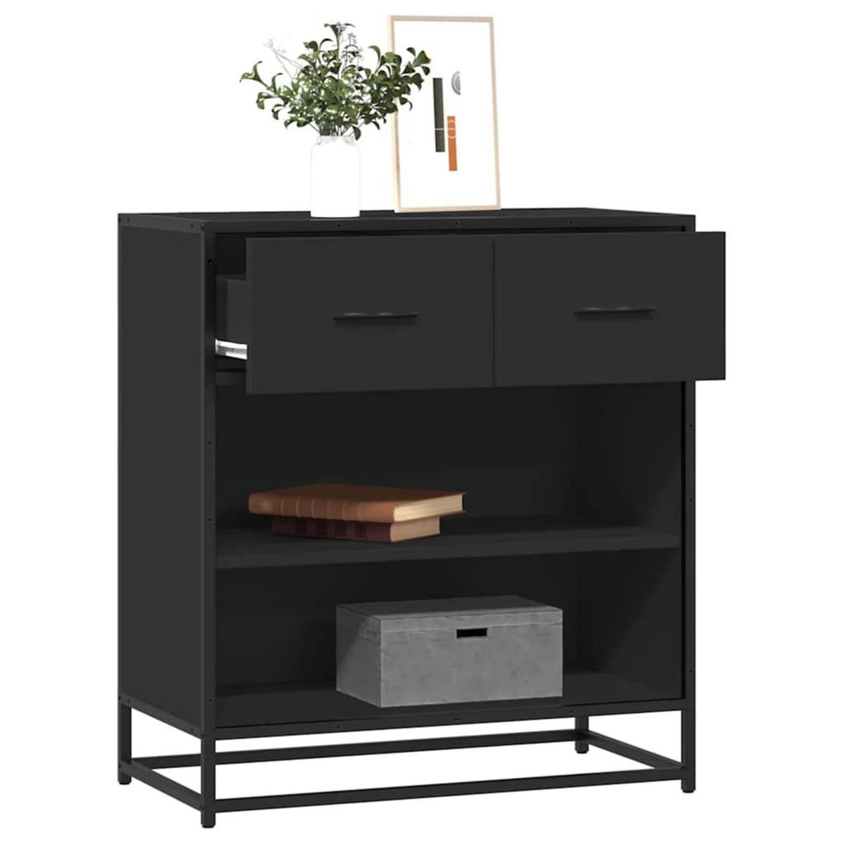 VIDAXL Buffet noir 68x35x76 cm bois d'ingenierie