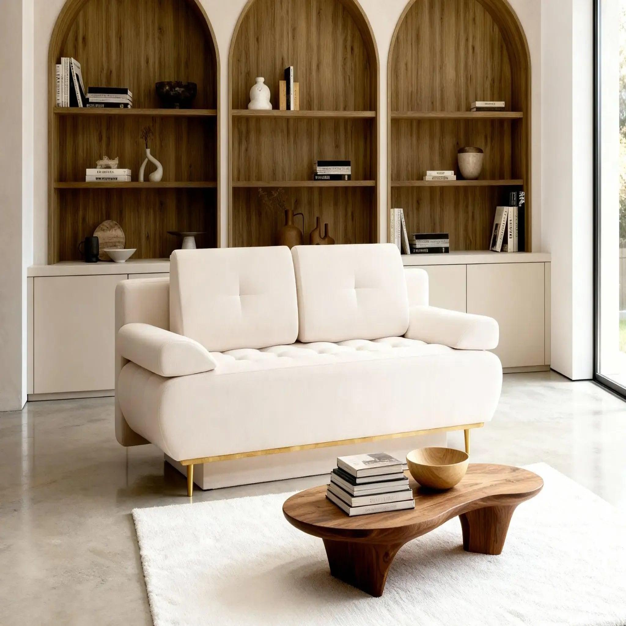 Voir la diapositive 2 : CASANOVA PARIS Amaro - canapé droit convertible tissu velours 2 places
