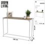 Voir la diapositive 3 : TOILINUX Console Casa Blanca en panneaux de particules et Métal - L.120 cm x H.79 cm - Beige et Blanc