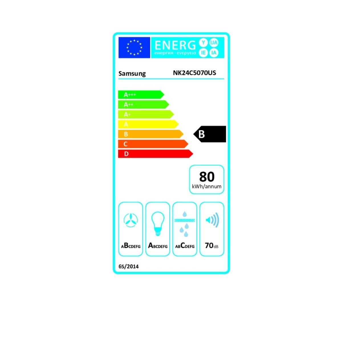 Samsung Hotte décorative murale 60cm 70db 531m3/h inox - NK24C5070US