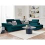 Voir la diapositive 5 : BEST MOBILIER Pablo - canapé d'angle droit - 5 places - convertible avec coffre et têtières réglables - en velours