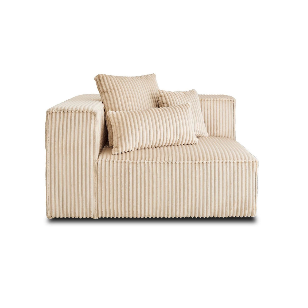 LISA DESIGN Colombine - module d'assise gauche - en velours côtelé grosses côtes