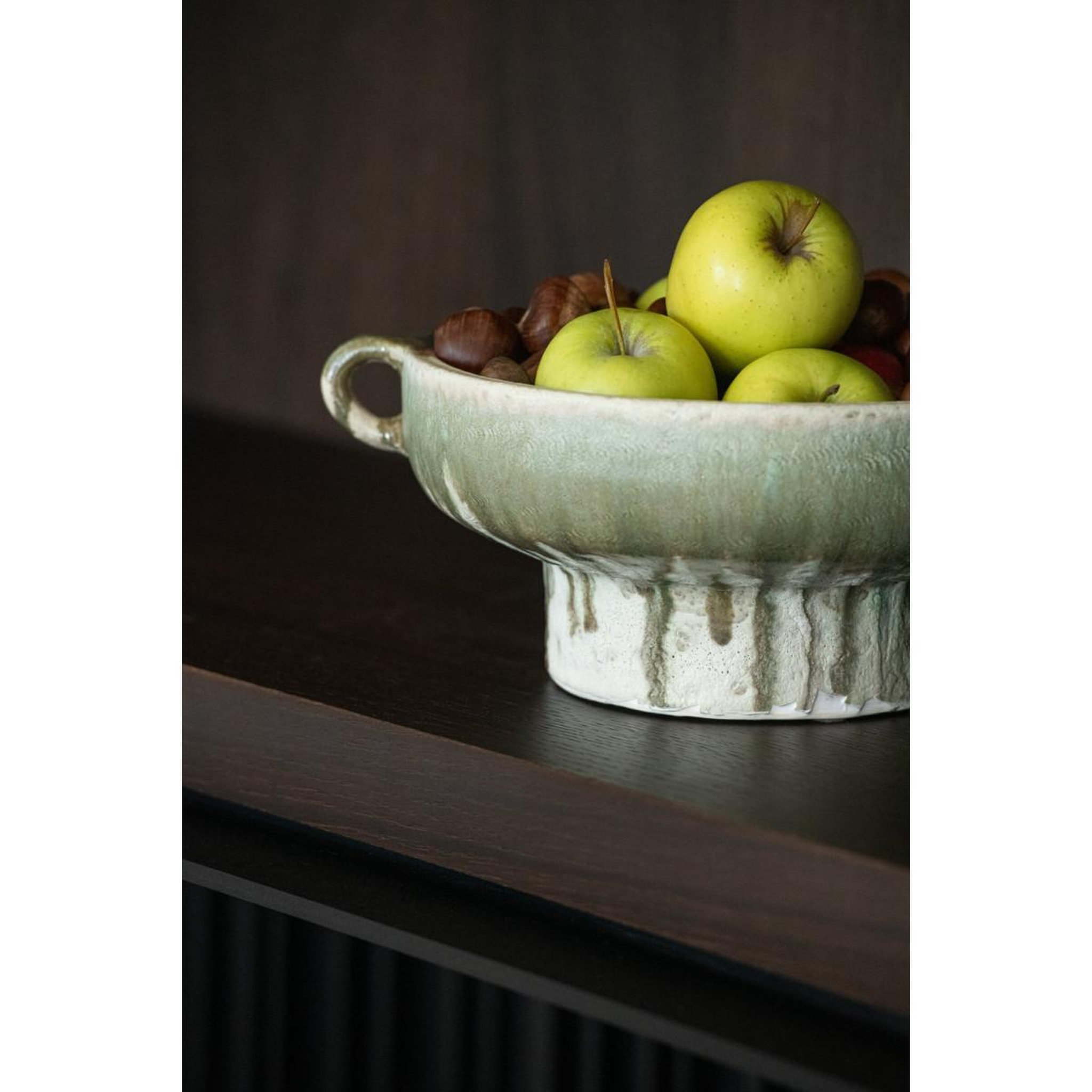 Voir la diapositive 3 : J-LINE Coupe déco sur pied  oliveto  29cm beige & vert