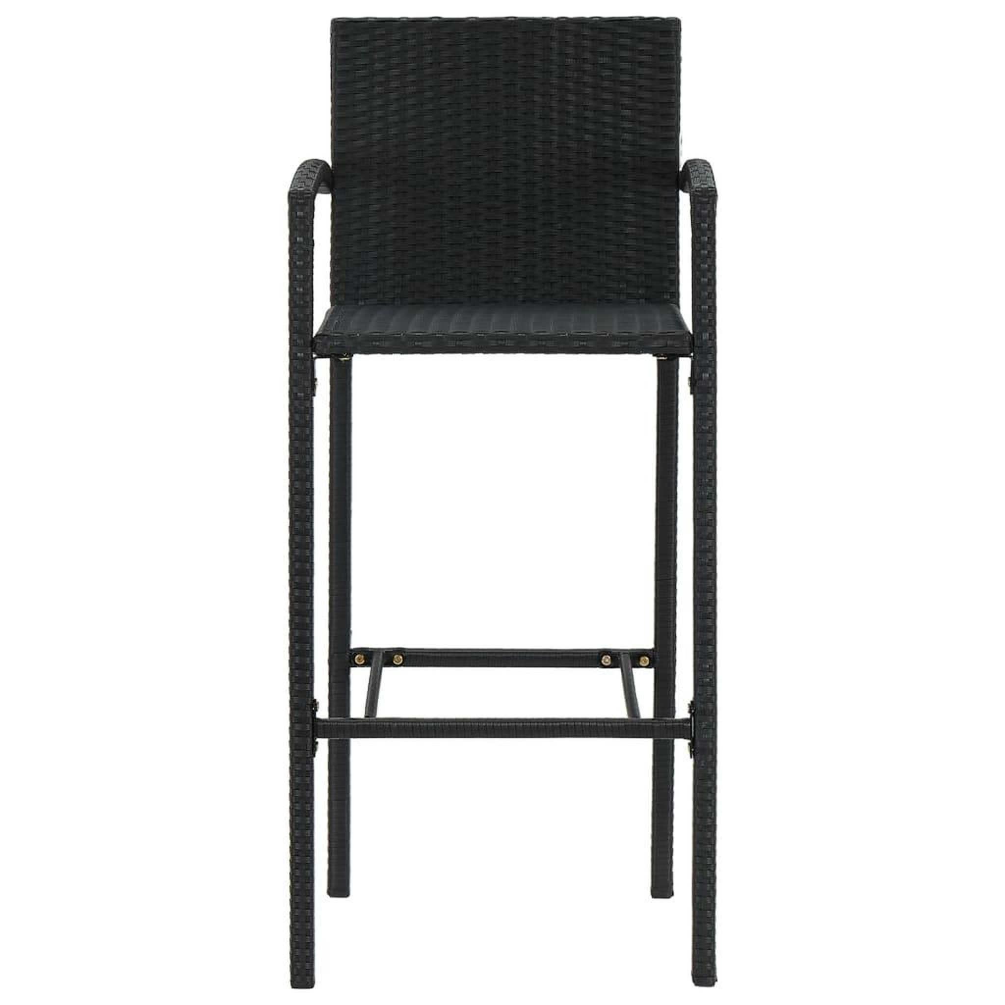 Voir la diapositive 5 : VIDAXL Ensemble de bar d'exterieur 5 pcs accoudoir Resine tressee Noir