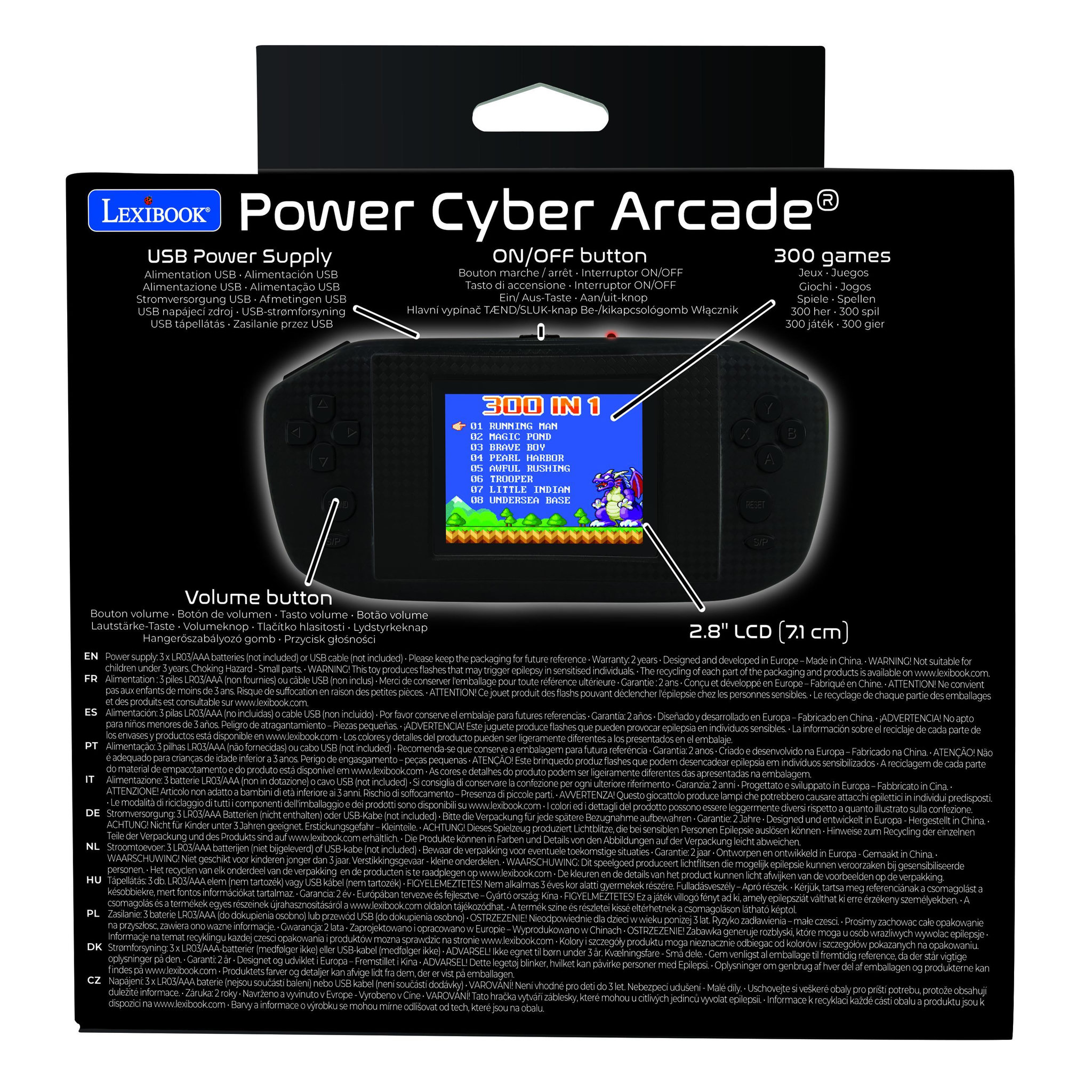Voir la diapositive 6 : Lexibook Console portable Compact Power Cyber Arcade - écran 2.8'' 300 jeux