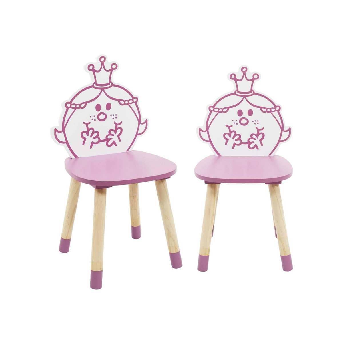 SWEEEK Lot de 2 chaises enfant collection Monsieur/Madame - Madame Princesse. rose