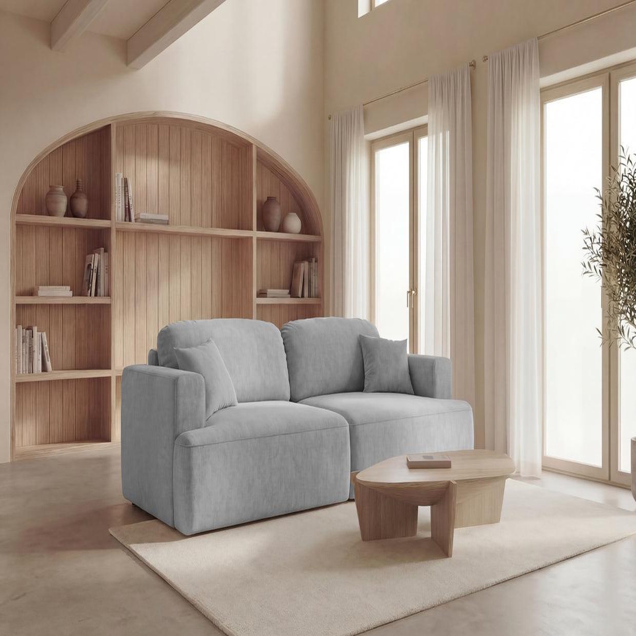 Voir la diapositive 2 : CASANOVA PARIS Chiara - canapé droit convertible tissu velours 3 places
