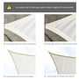Voir la diapositive 5 : OUTSUNNY Voile d'ombrage carré 3 x 3 m polyester imperméabilisé haute densité 160 g/m² crème