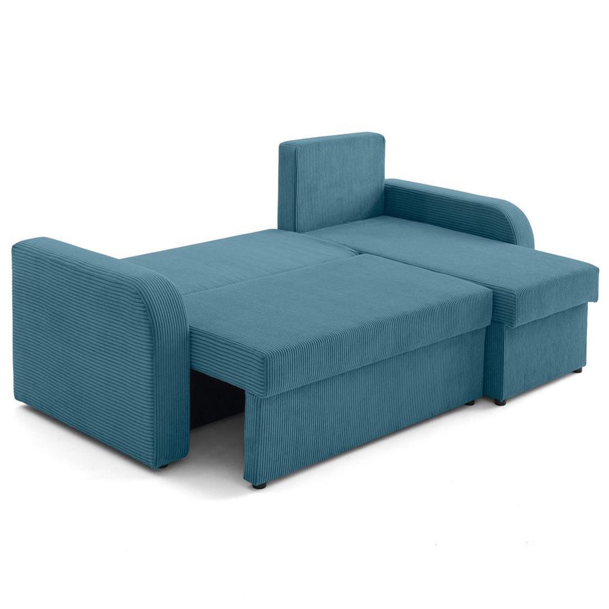 Voir la diapositive 2 : BEST MOBILIER Valos - canapé d'angle réversible - 4 places - convertible avec coffres - en velours côtelé