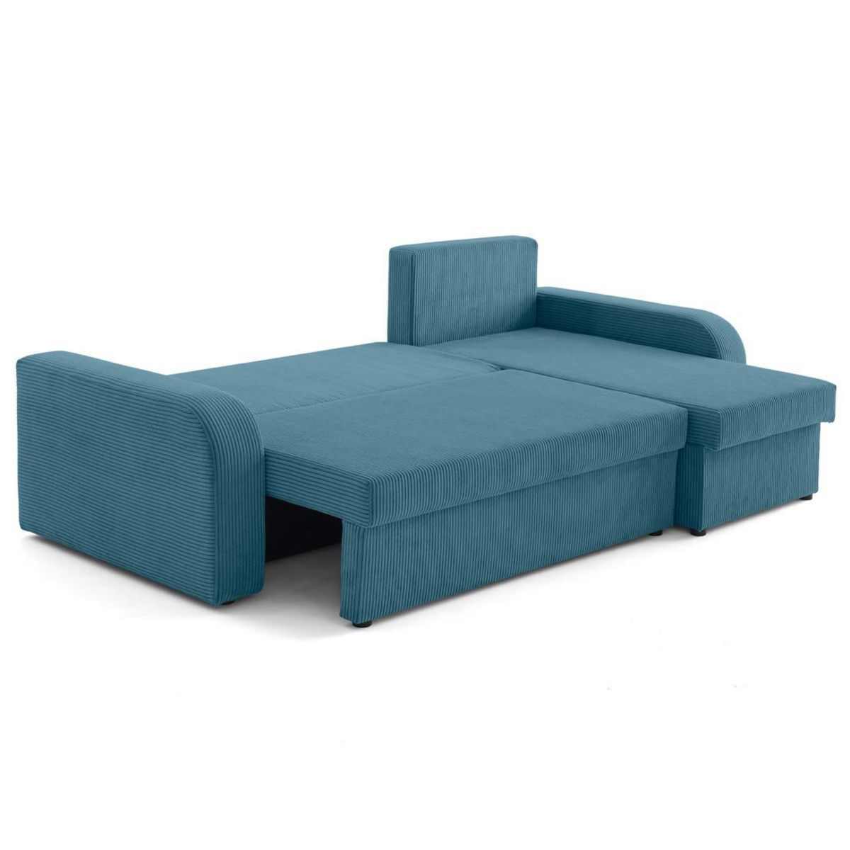 BEST MOBILIER Valos - canapé d'angle réversible - 4 places - convertible avec coffres - en velours côtelé