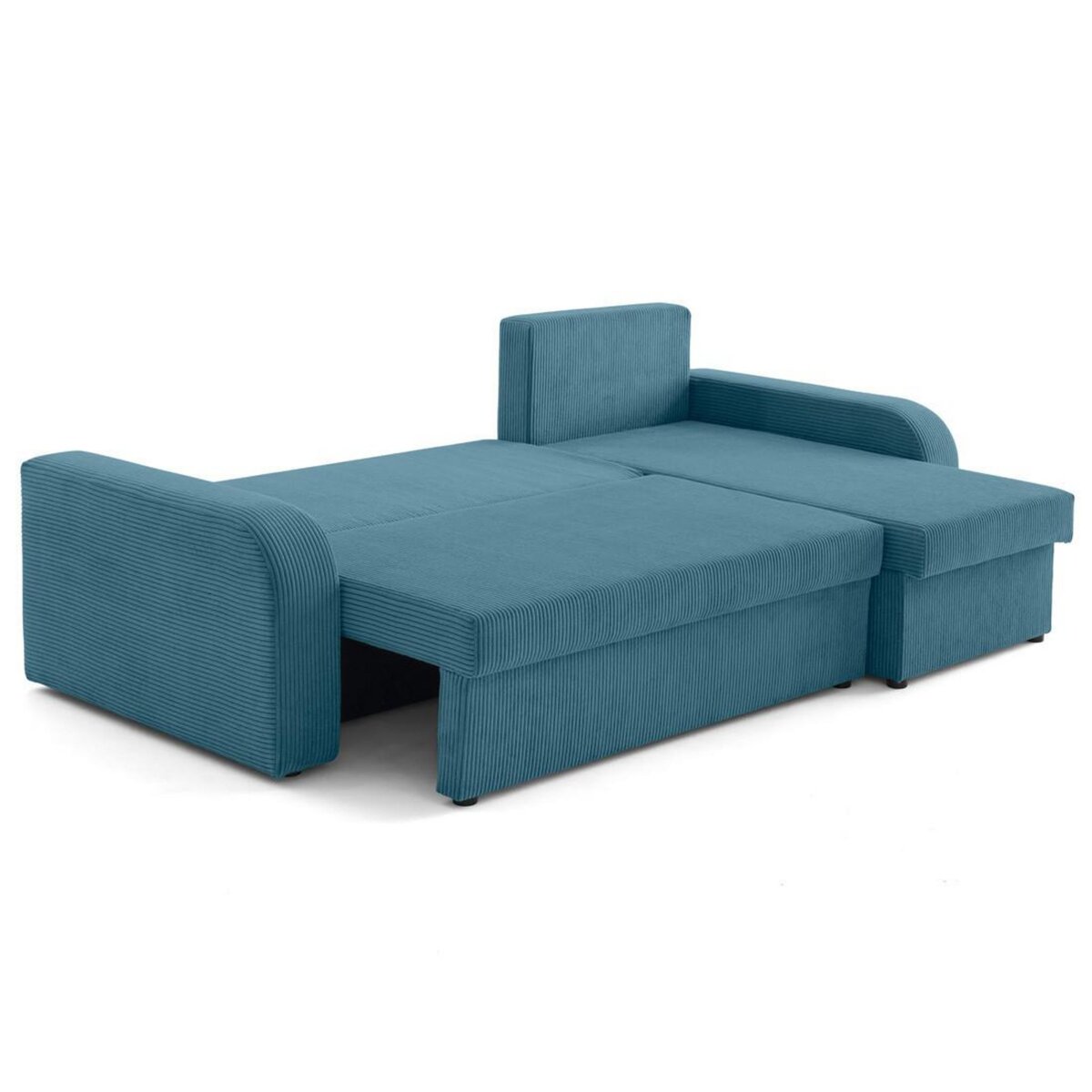 BEST MOBILIER Valos - canapé d'angle réversible - 4 places - convertible avec coffres - en velours côtelé