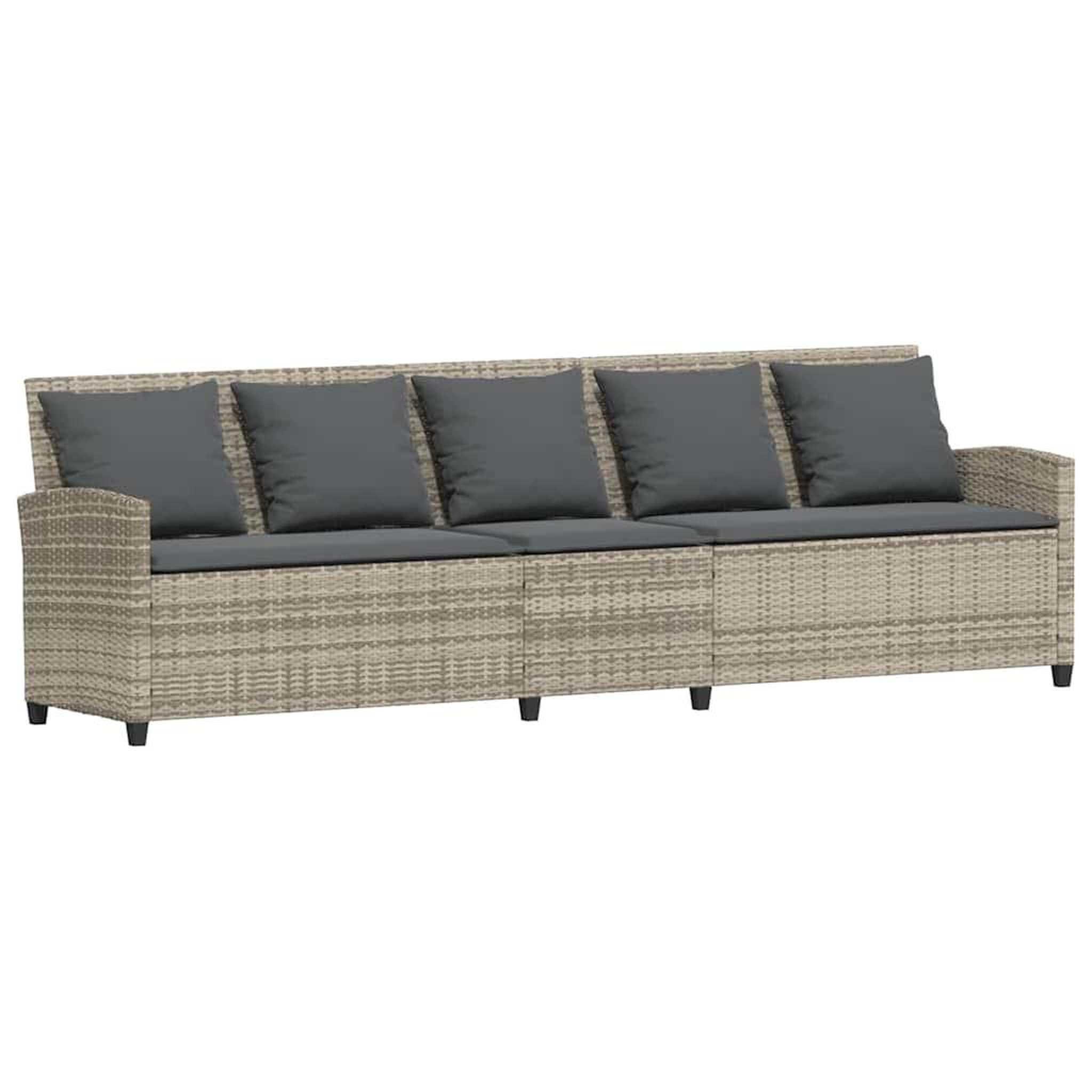 Voir la diapositive 5 : VIDAXL Canape de jardin et coussins gris clair resine tressee