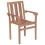 Voir la diapositive 2 : VIDAXL Chaises de jardin empilables lot de 4 Boie de teck solide