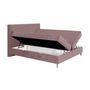 Voir la diapositive 2 : BEST MOBILIER Rafaela - lit boxspring - 140x200 - coffres et surmatelas inclus - en velours