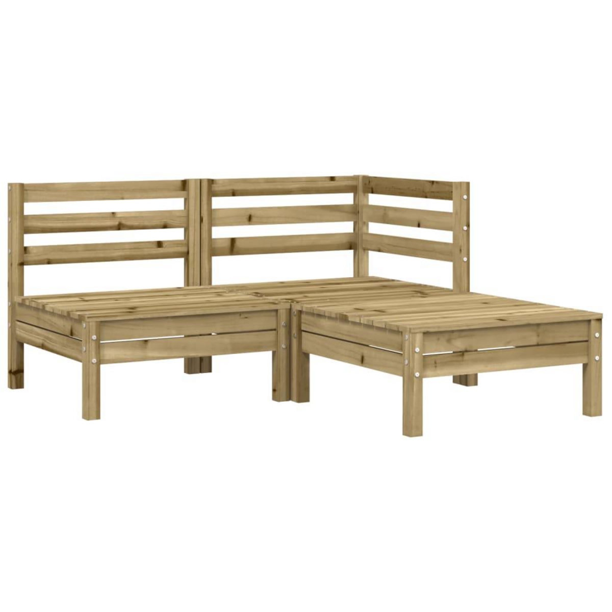 VIDAXL Canape de jardin avec coussins et repose-pied 2 places