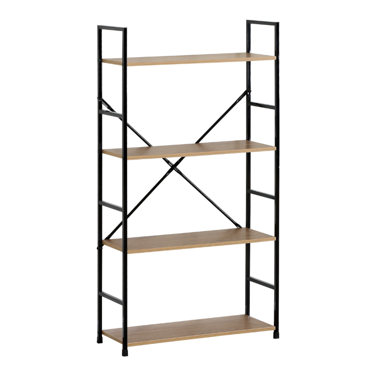 CONCEPT USINE Etagère 4 rangements 112 cm chêne et noir TYDA