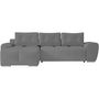 Voir la diapositive 1 : LOUNGITUDE Canapé d'angle gauche 4 places convertible CASSANDRA avec coffre en tissu - Gris - L270 x P181 x H89cm - LOUNGITUDE