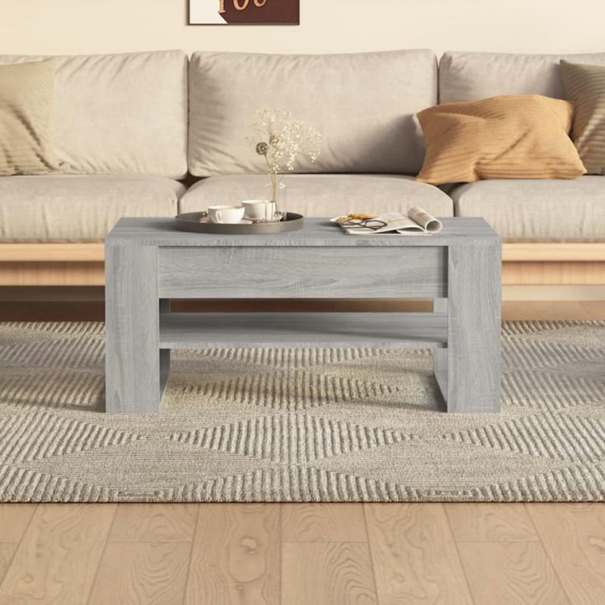 VIDAXL Table basse sonoma gris 102x55x45 cm bois d ingénierie