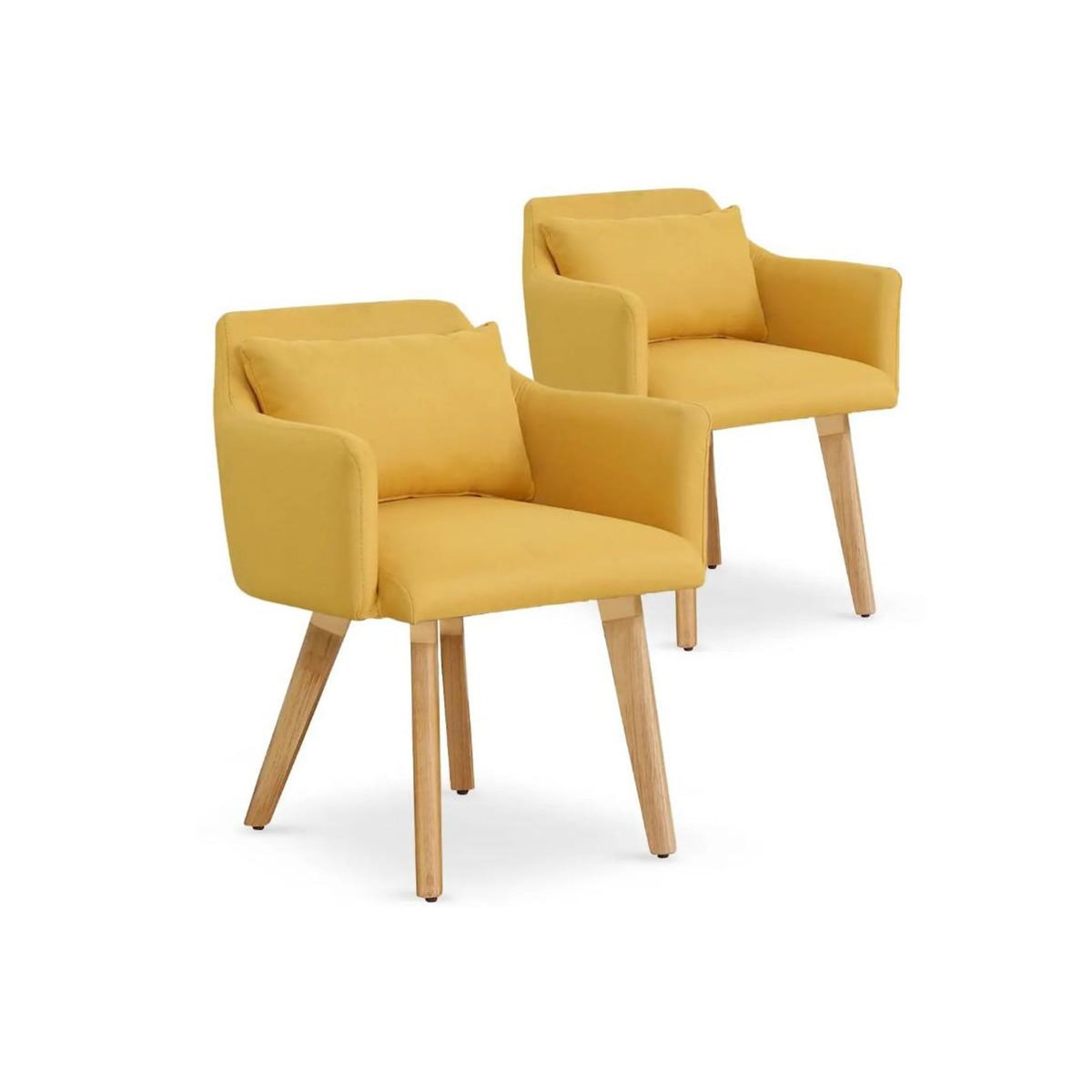 Paris Prix Lot de 2 Fauteuils Scandinave  Alan  70cm Jaune