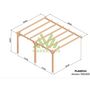 Voir la diapositive 2 : JARDIDECO Pergola adossée en lamellé-collée Amiens 500 x 400 cm - Mardeland