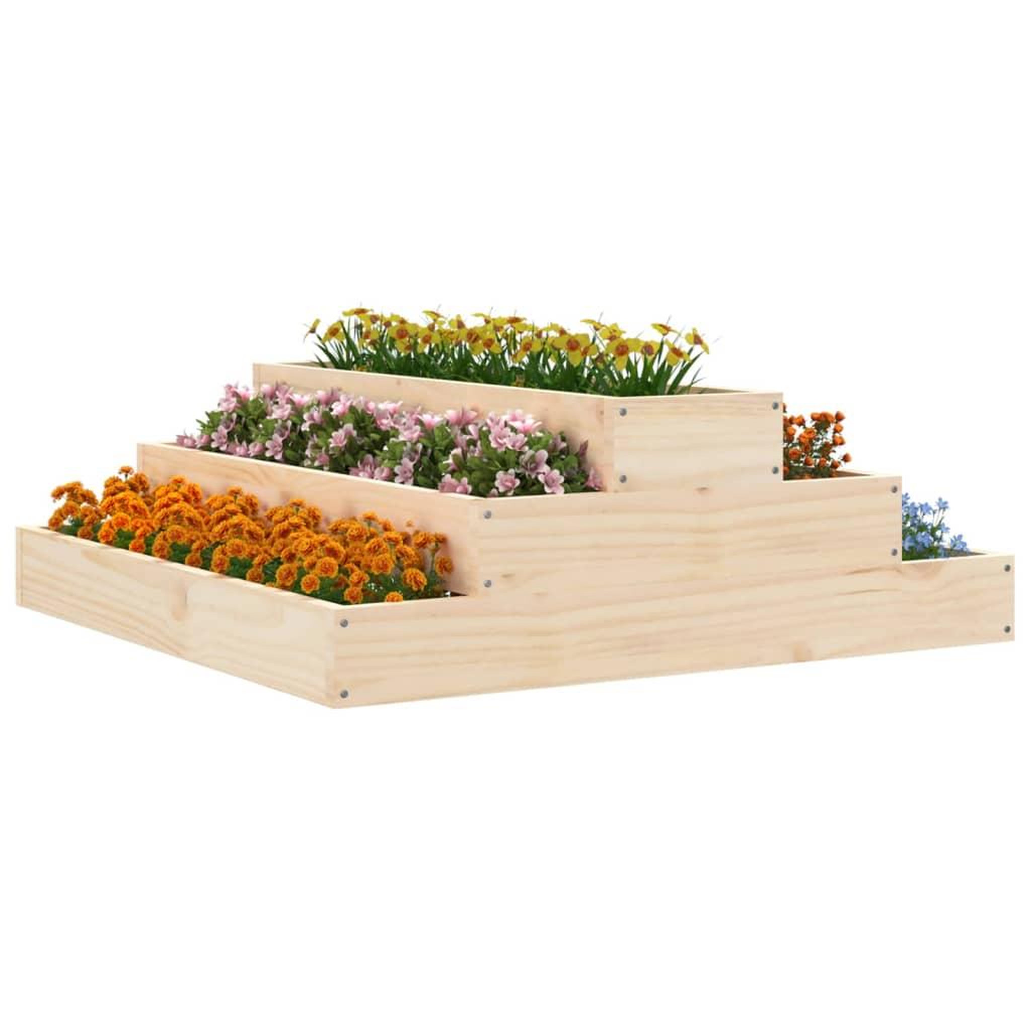 Voir la diapositive 3 : VIDAXL Jardiniere 80x80x27 cm Bois massif de pin