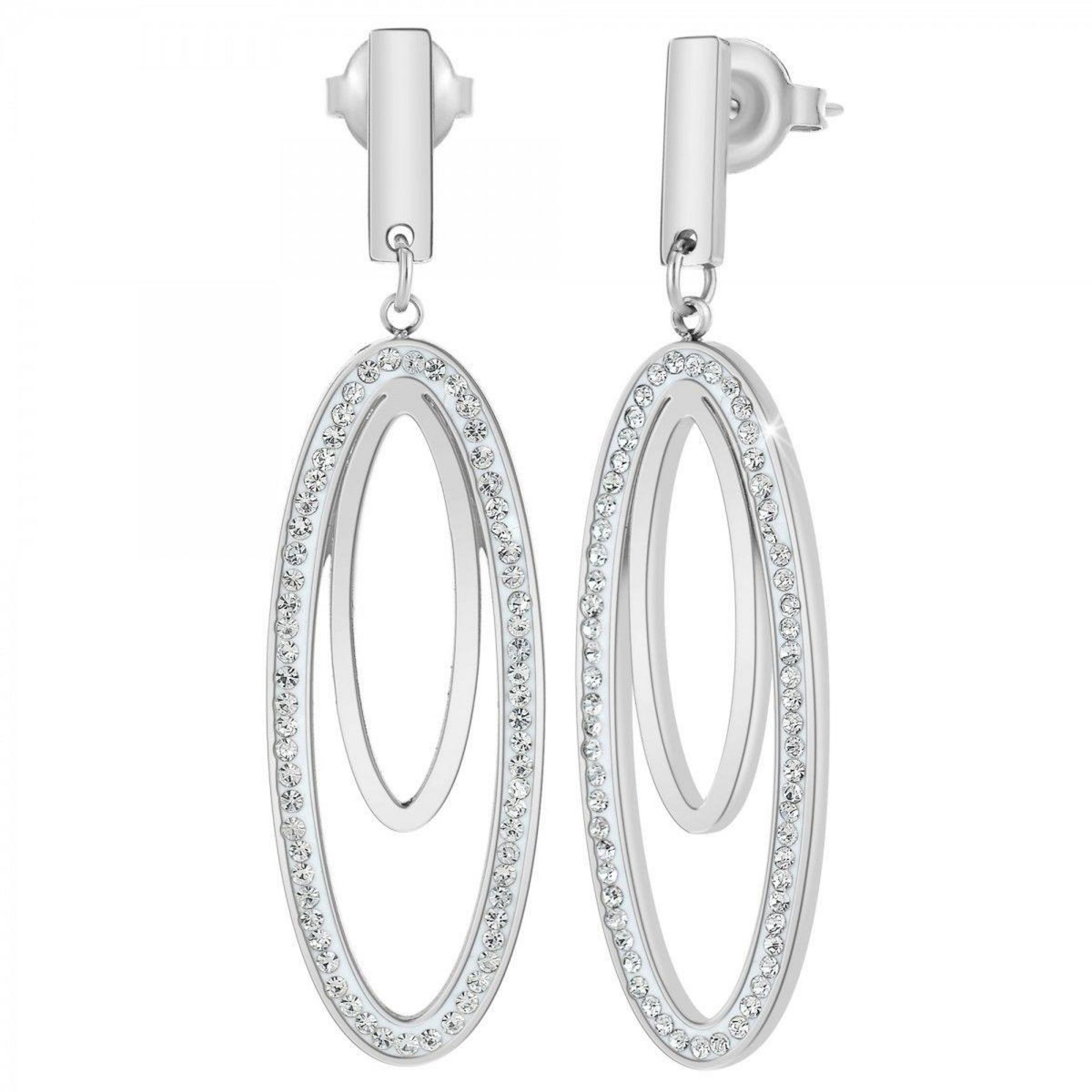 SC CRYSTAL Boucles d'oreilles SC Crystal ornées de Cristaux scintillants