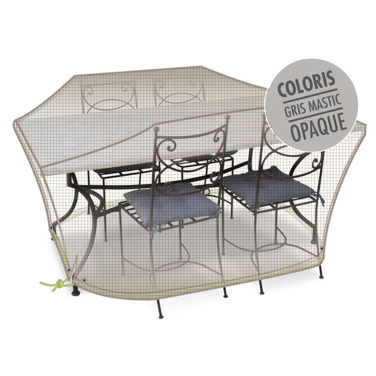 Jardiline Housse de protection Cover One pour table rectangulaire + 6 chaises - 190 x 120 x 70 cm - Jardiline