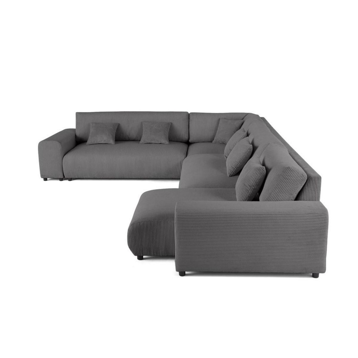 LISA DESIGN Garance - canapé modulable d'angle gauche - 8 places - en velours côtelé