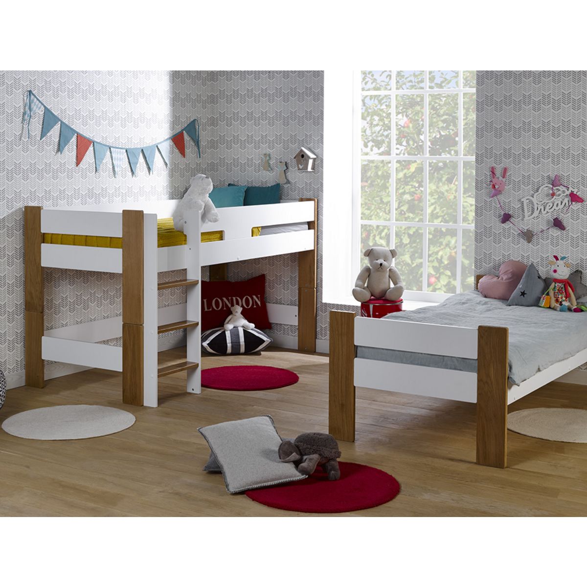 JUNIOR PROVENCE Lit superposé modulable 90x190 cm avec sommier CODY
