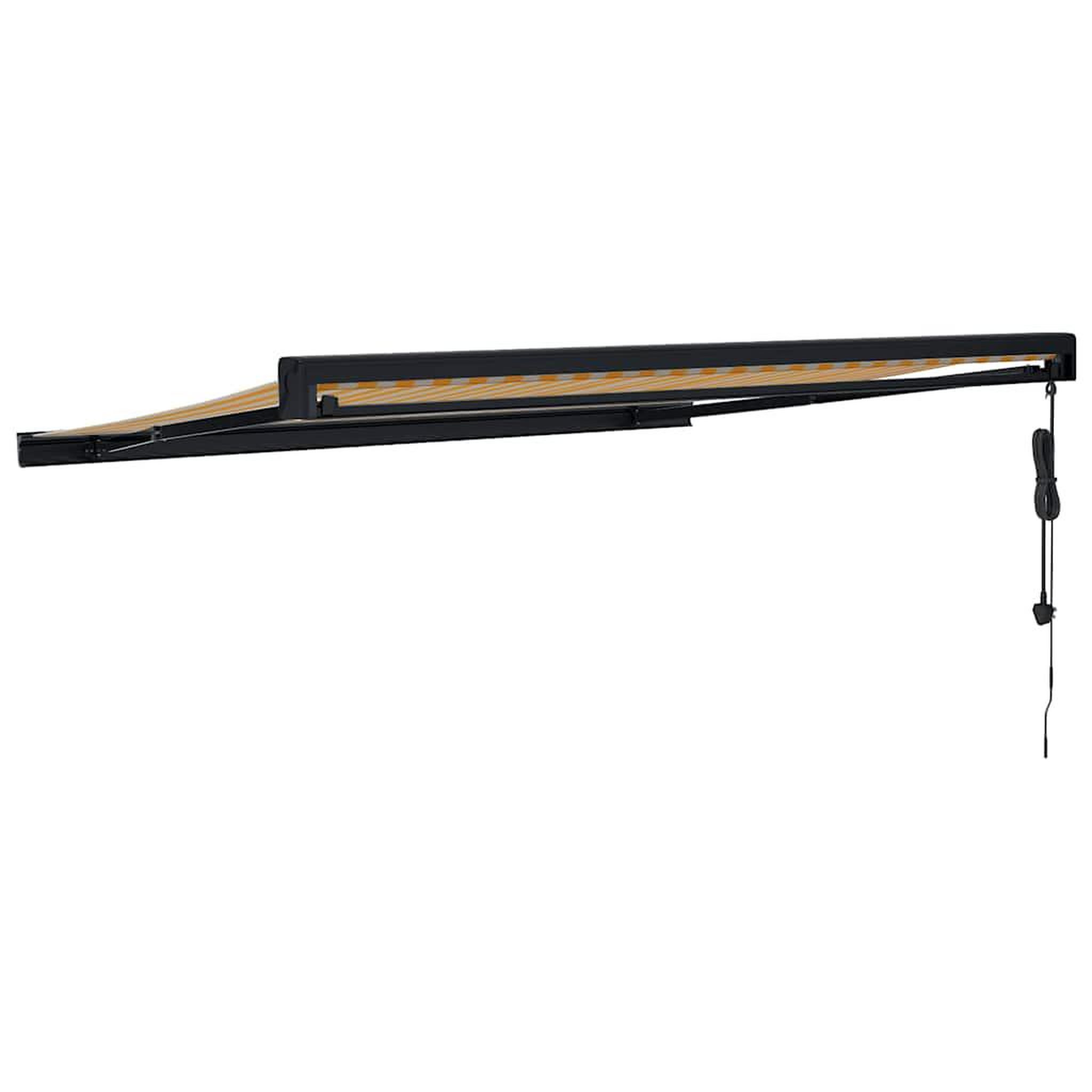 Voir la diapositive 5 : VIDAXL Auvent retractable jaune et blanc 3x2,5 m tissu et aluminium