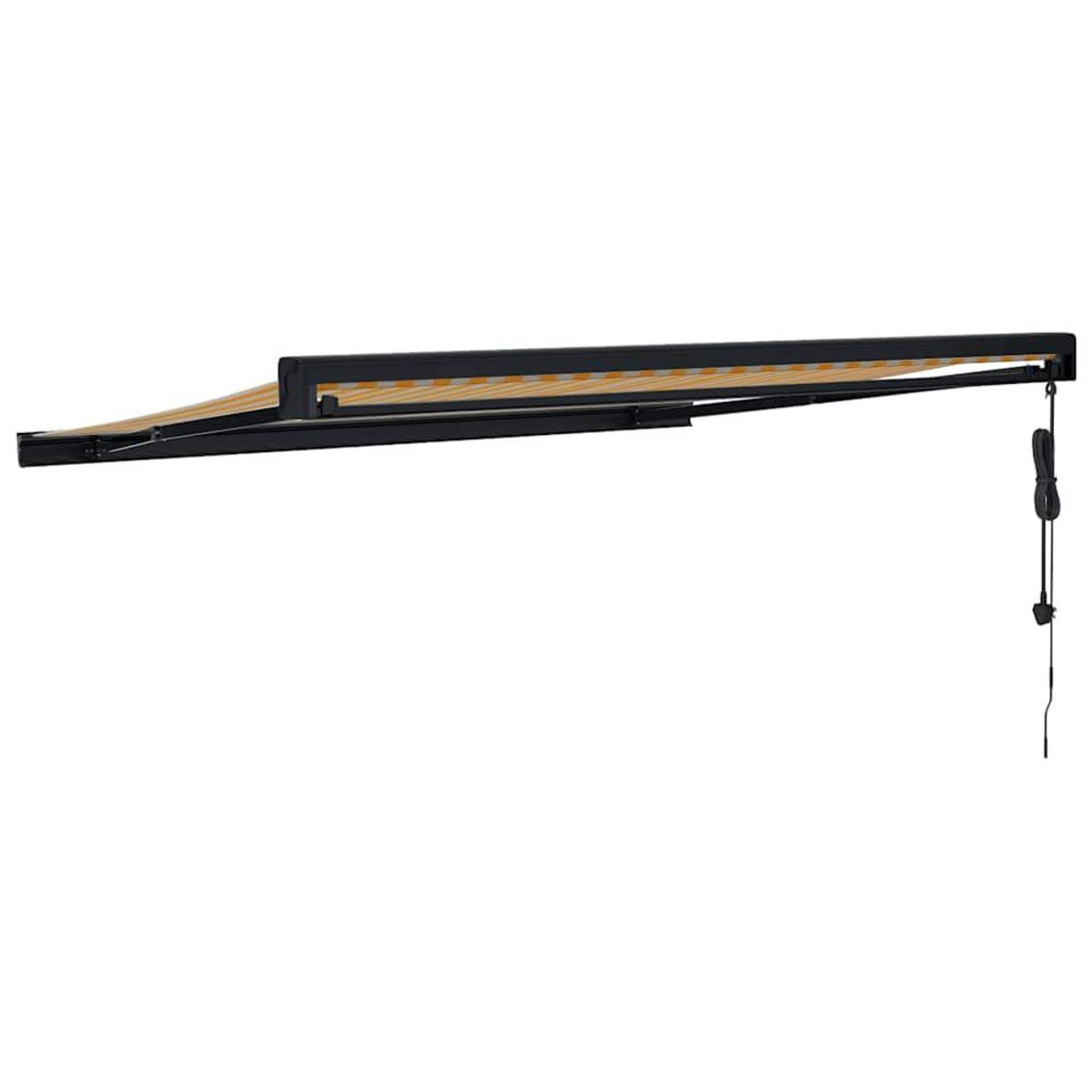 VIDAXL Auvent retractable jaune et blanc 3x2,5 m tissu et aluminium