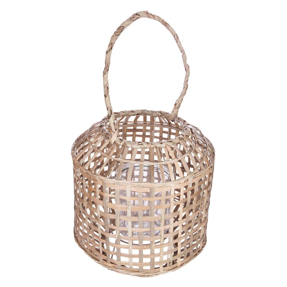 ATMOSPHERA Lanterne en bambou ethnique Nomade - H. 28 cm - Beige