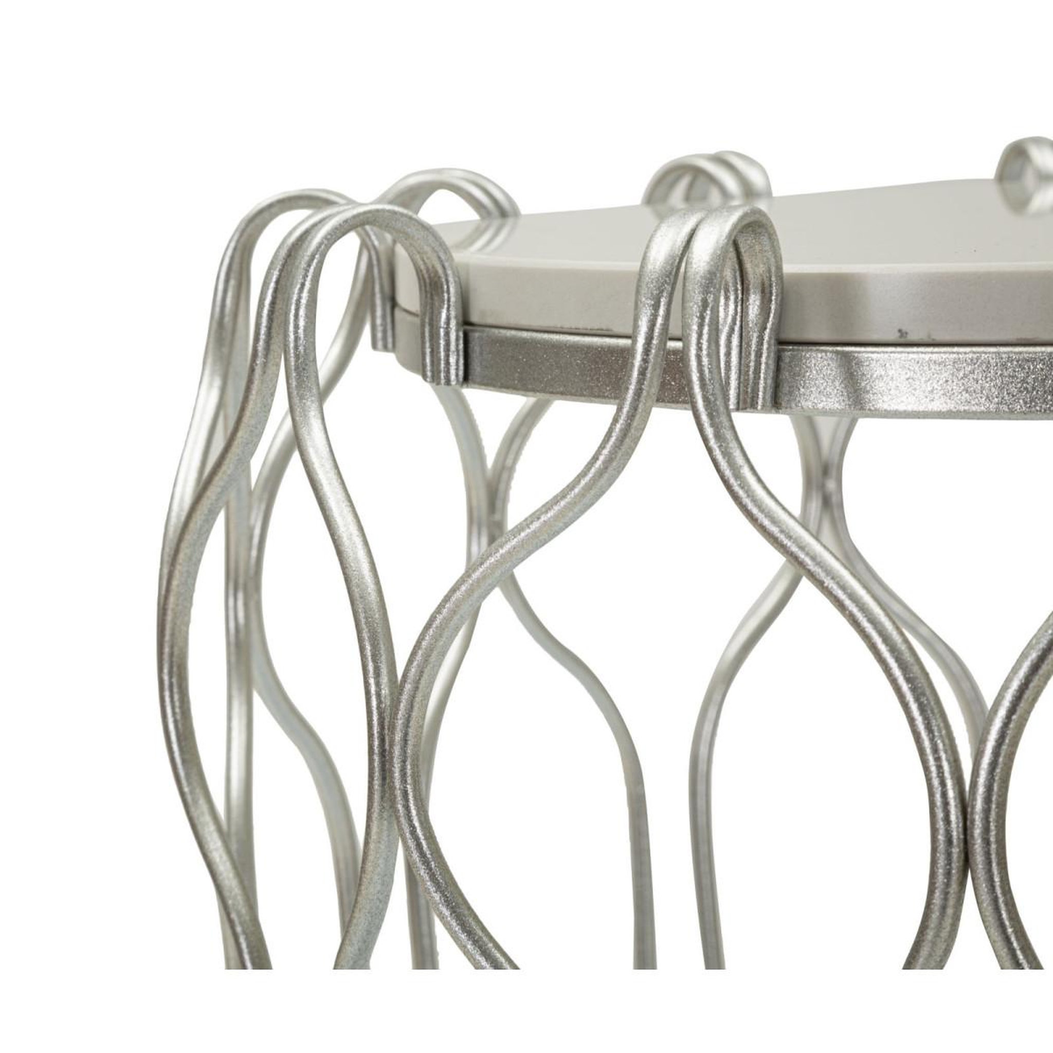 Voir la diapositive 5 : Paris Prix Table d'appoint en marbre  hook  61cm argent
