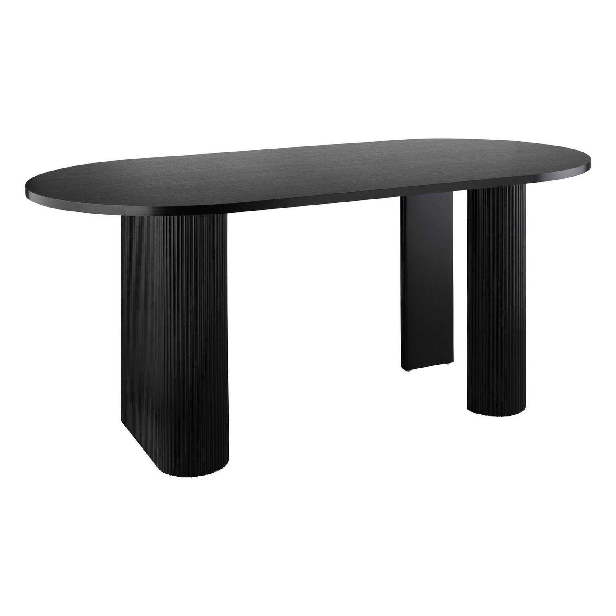ATMOSPHERA Table à manger ovale en bois pour 6 personnes olova - noir